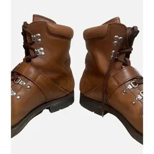 Prada | Shoes | Mens Prada Brown Leather Combat Moto Boots  display picture 1